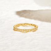 Vioraia Arquette Gold & Crystal Band Ring