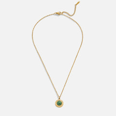 Vioraia Green Aventurine Coin Necklace