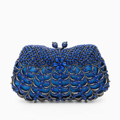 Vioraia (CS) Alyssa Rhinestones Clutch Bag - Blue