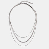 Vioraia Silver Multi-Layered Chain Necklace