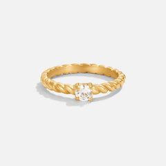 Vioraia Milan Twisted Gold Crystal Ring
