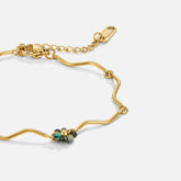 Vioraia Forest Flower Stone Gold Bracelet