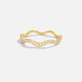 Vioraia Zenya Crystal & Gold Wave Ring