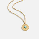 Vioraia Turquoise Stone Coin Necklace