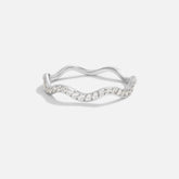 Vioraia Zenya Crystal & Silver Wave Ring