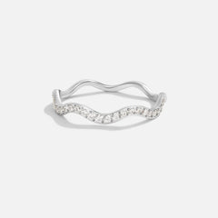 Vioraia Zenya Crystal & Silver Wave Ring
