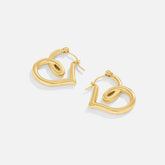 Vioraia Lira Twisted Heart Hoop Earrings