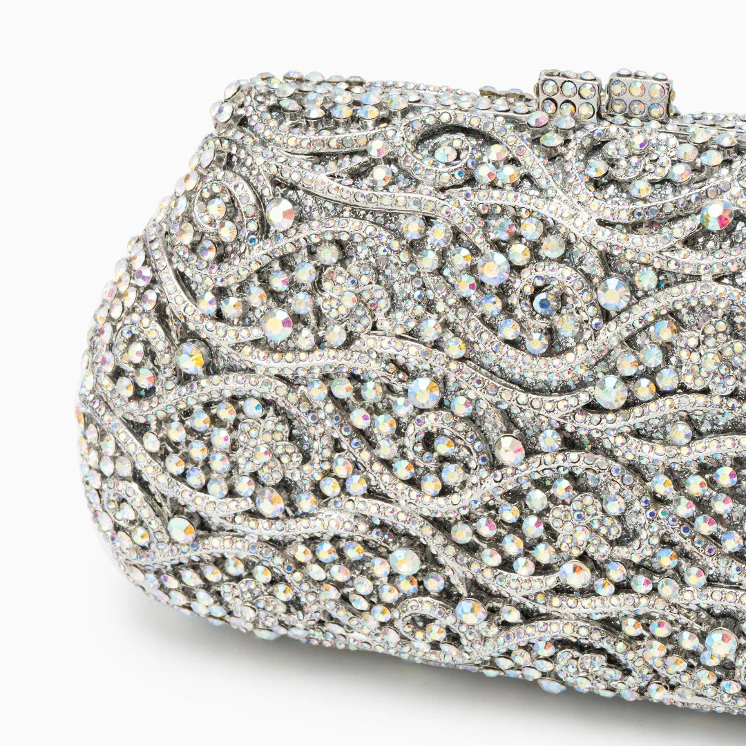 Vioraia (CS) Juliet Rhinestones Clutch Bag - Silver