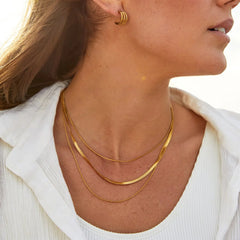 Vioraia Gold Multi-Layered Chain  Necklace