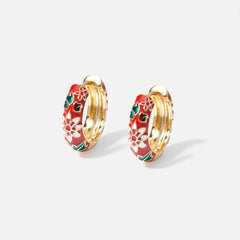Vioraia Gold Hoop Flower Earrings