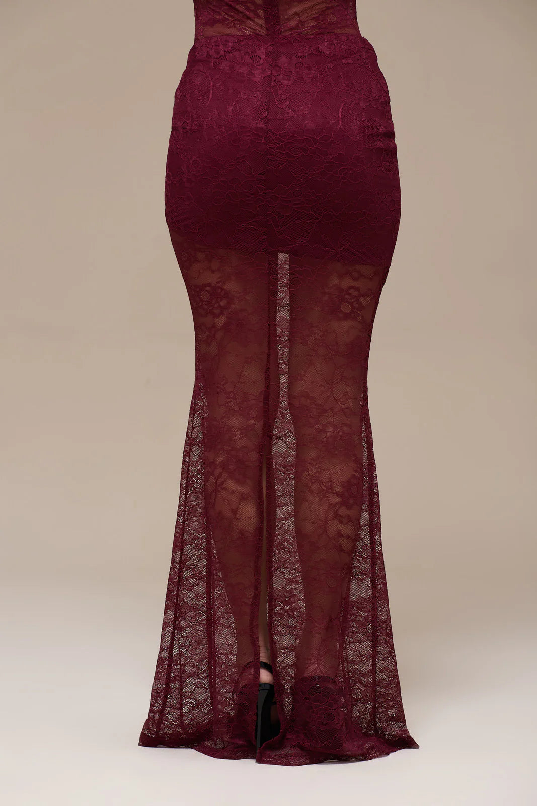 BRITNEY LACE MAXI SKIRT | WINE