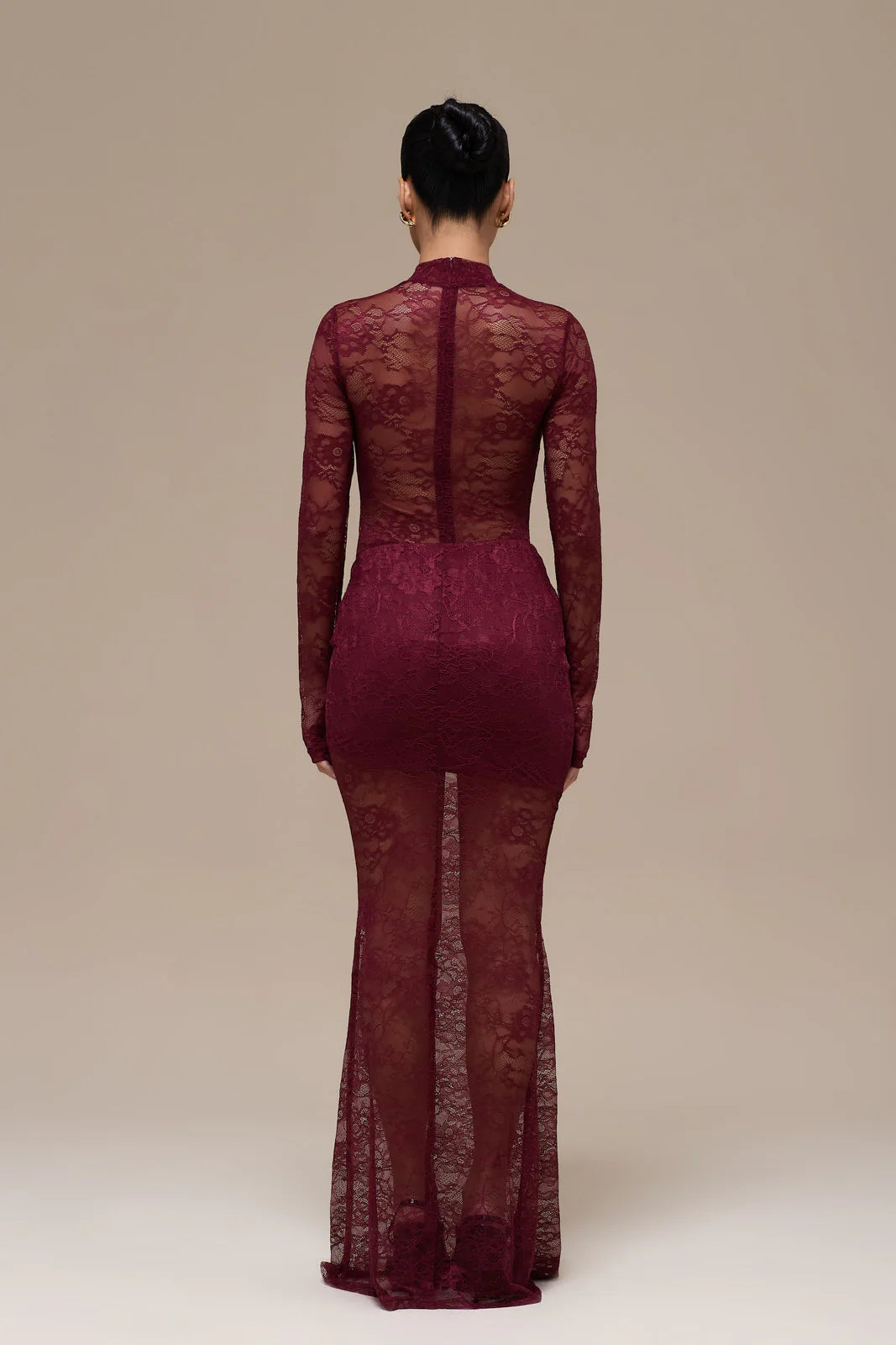 BRITNEY LACE MAXI SKIRT | WINE