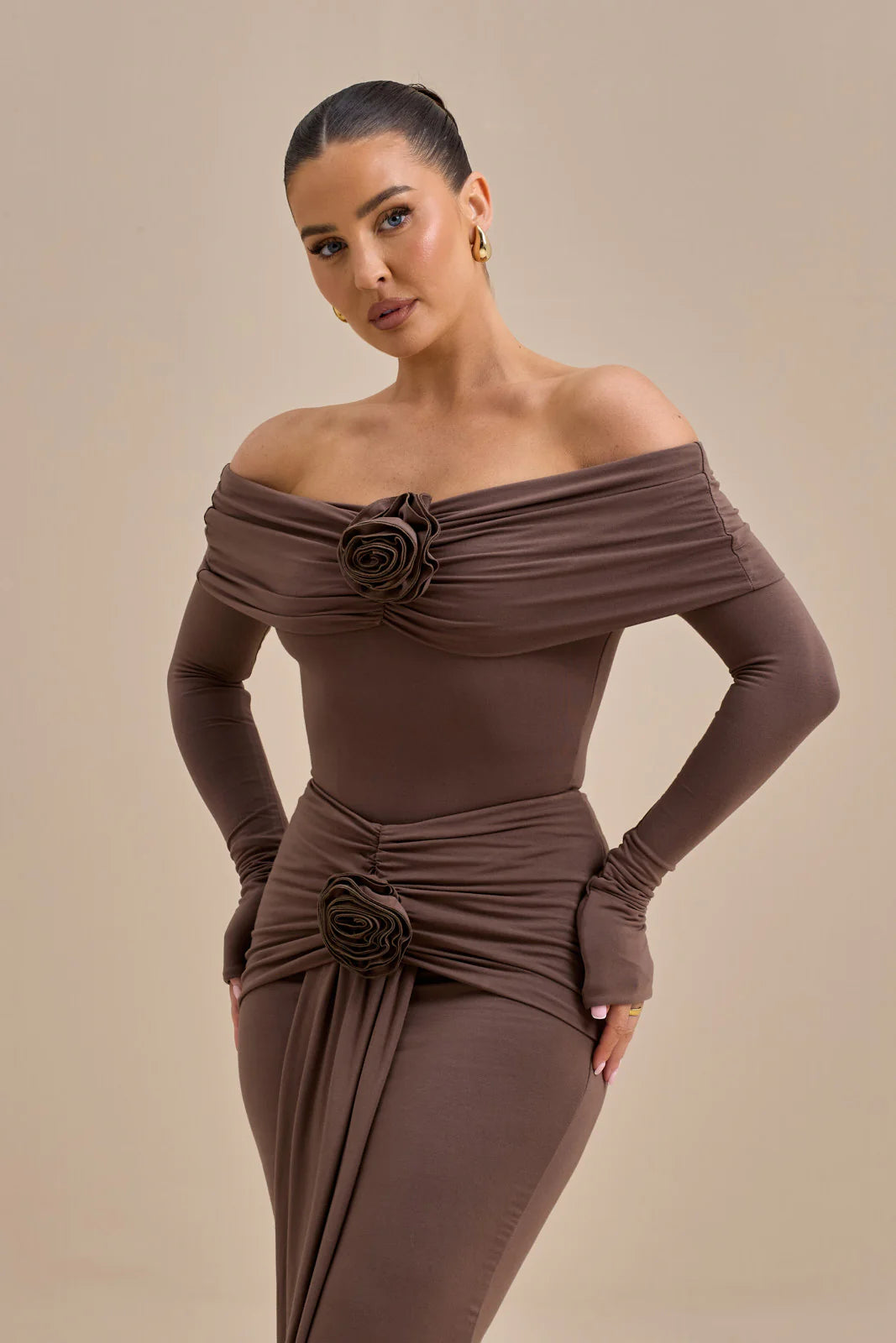 BELLE ROSE BODYSUIT | CHOC - SALE