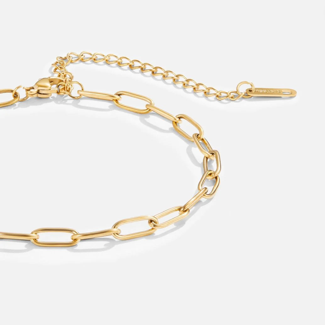 Vioraia 18K Gold Paper Clip Chain Anklet