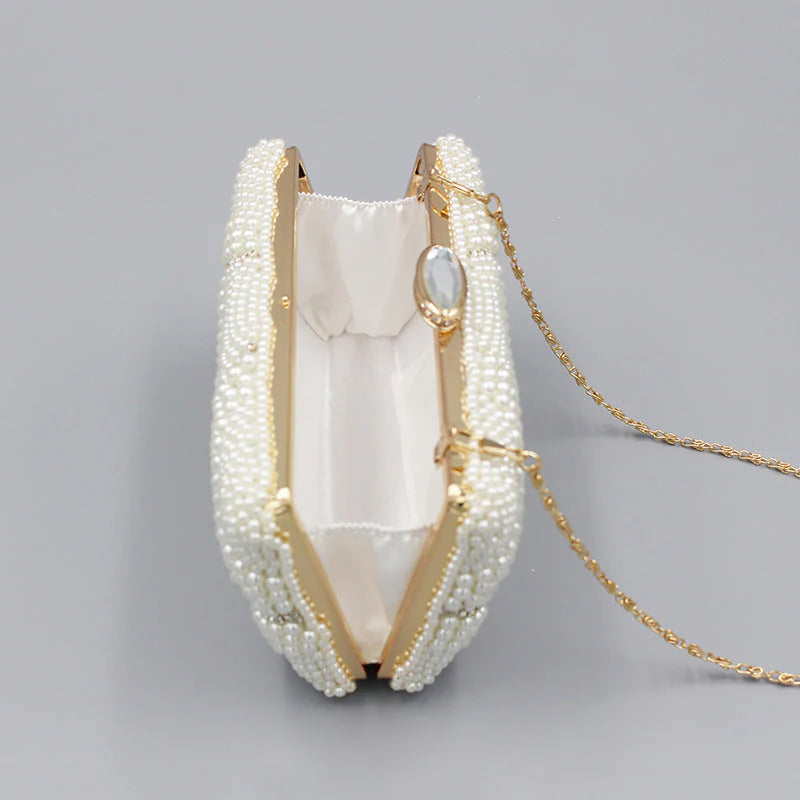 Vioraia Violeta Pearl Clutch Bag
