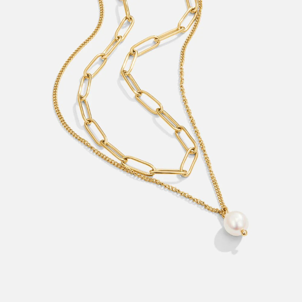 Vioraia Angela Pearl Gold Necklace