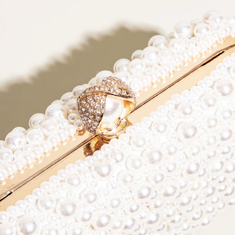 Vioraia Chantal Pearl Clutch Bag
