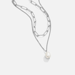 Vioraia Angela Pearl Silver Necklace