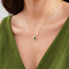 Vioraia Green Crystal Athena Necklace