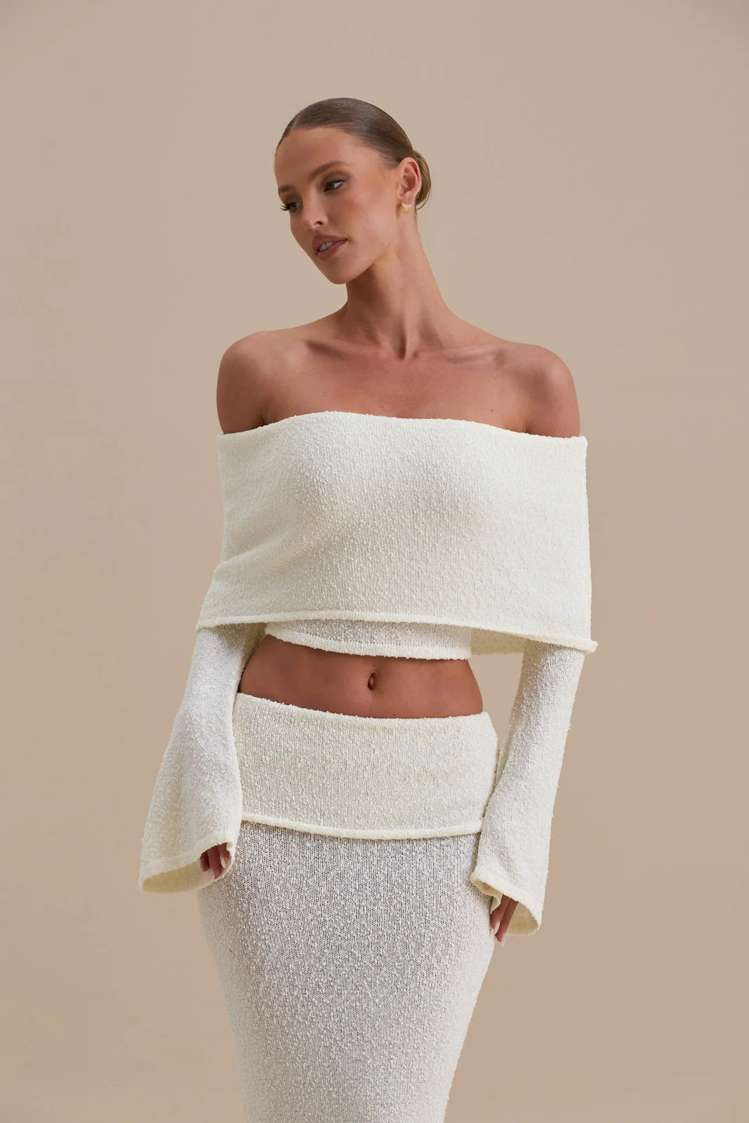 YASMIN BOUCLE KNIT CO-ORD | CREAM