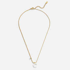 Vioraia White Crescent Moon Necklace