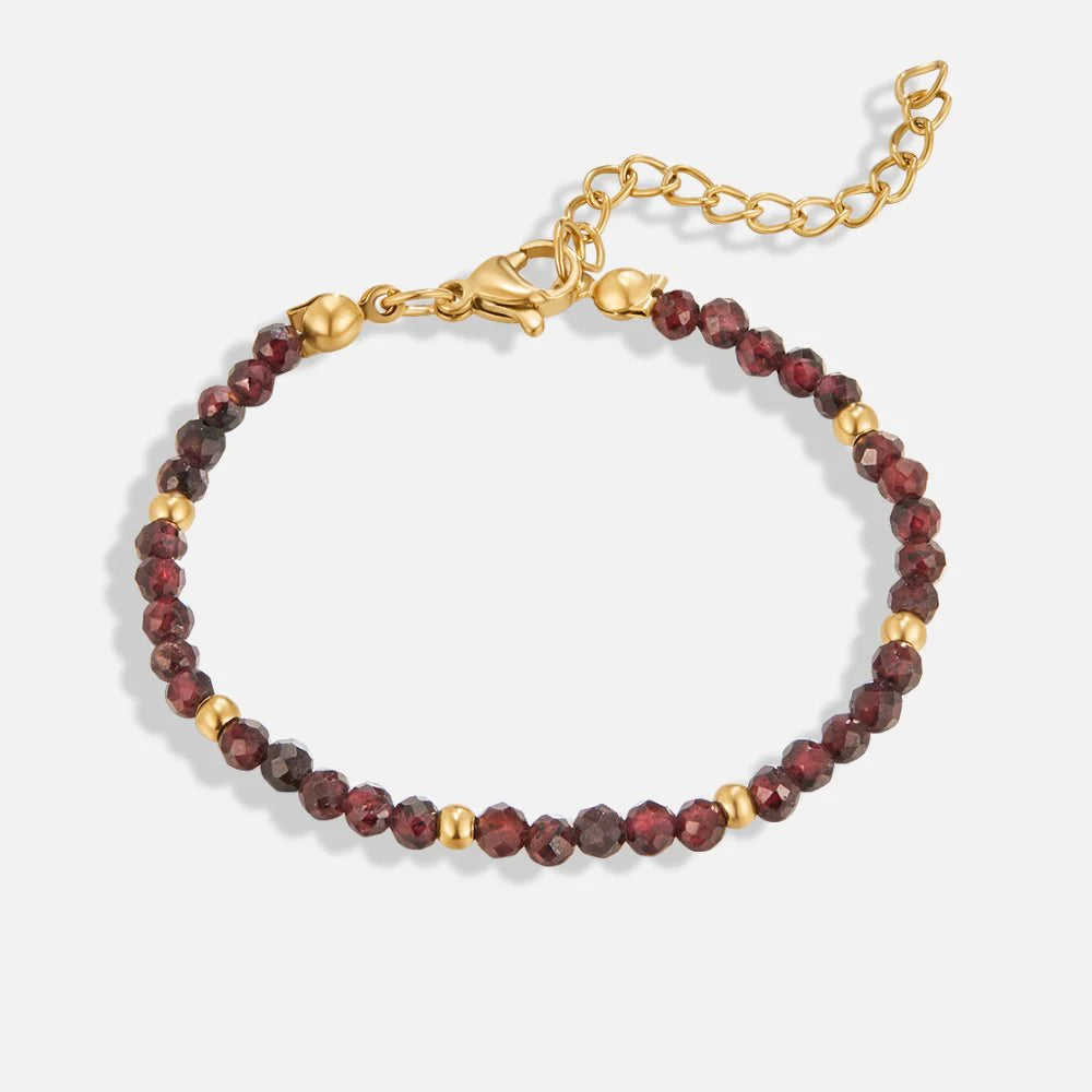 Vioraia Red Garnet Bead Bracelet