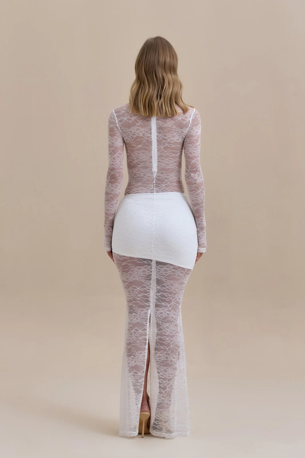BRITNEY LACE MAXI SKIRT | WHITE