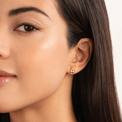 Vioraia Gold Bubble Letter Earrings