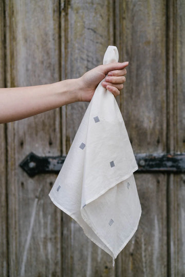 White handwoven cotton bandana