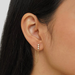 Vioraia Mara Crystal Chain Earrings