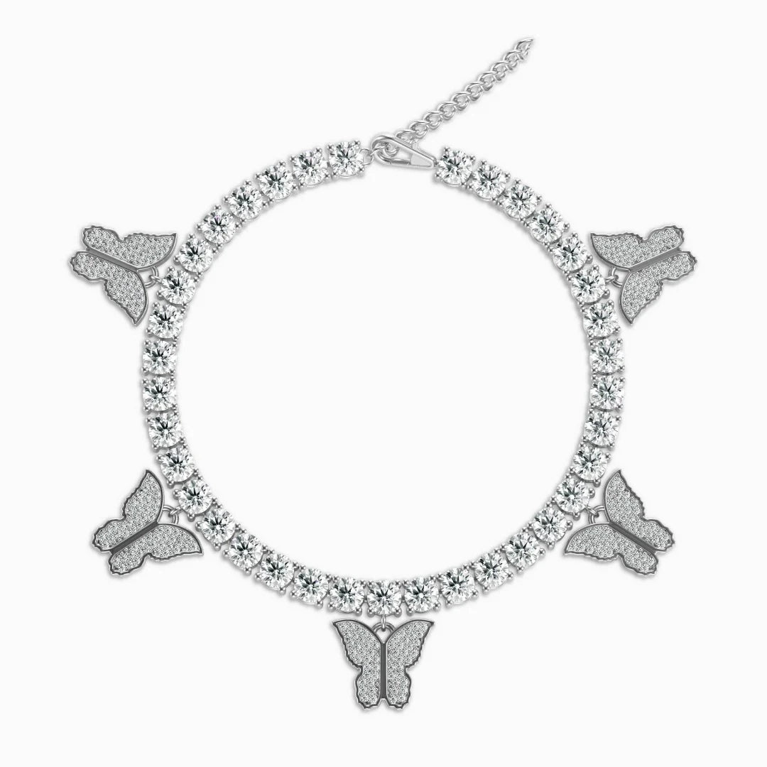 Vioraia Sparkling Butterflies Tennis Anklet