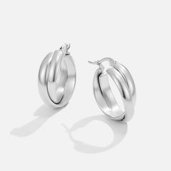 Vioraia Talia Silver Hoop Earrings