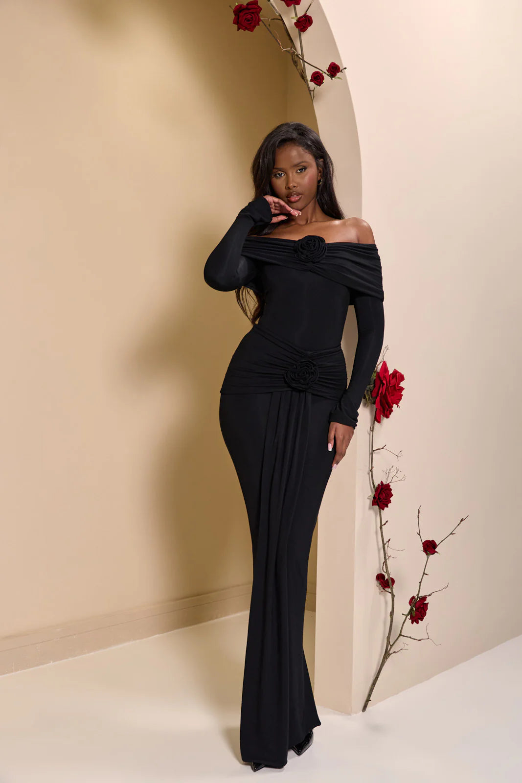 BELLE ROSE BODYSUIT | BLACK - SALE