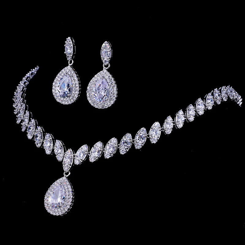 Vioraia Dainty Droplet Gemstone Jewelry Set
