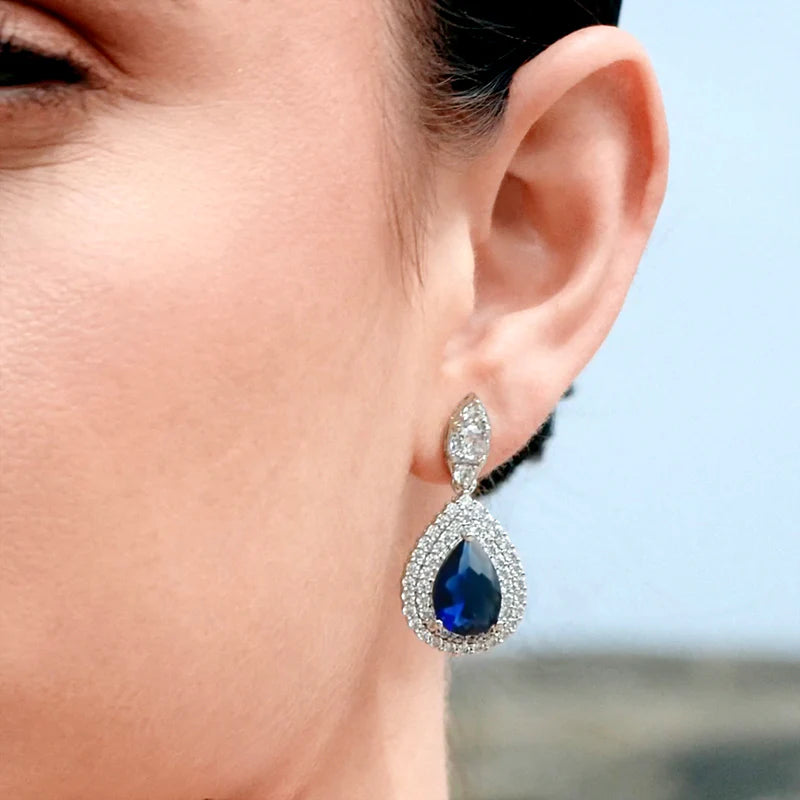 Vioraia Dainty Droplet Gemstone Jewelry Set