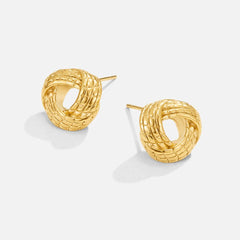 Vioraia Knotted Twist Gold Earrings