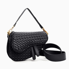 Vioraia Madelyn Woven Saddle Bag