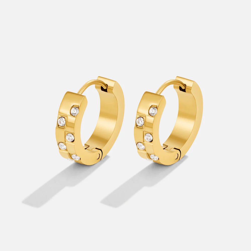 Vioraia Tasha Crystal & Gold Hoop Earrings