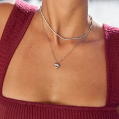 Vioraia Lexi Silver Crystal Necklace