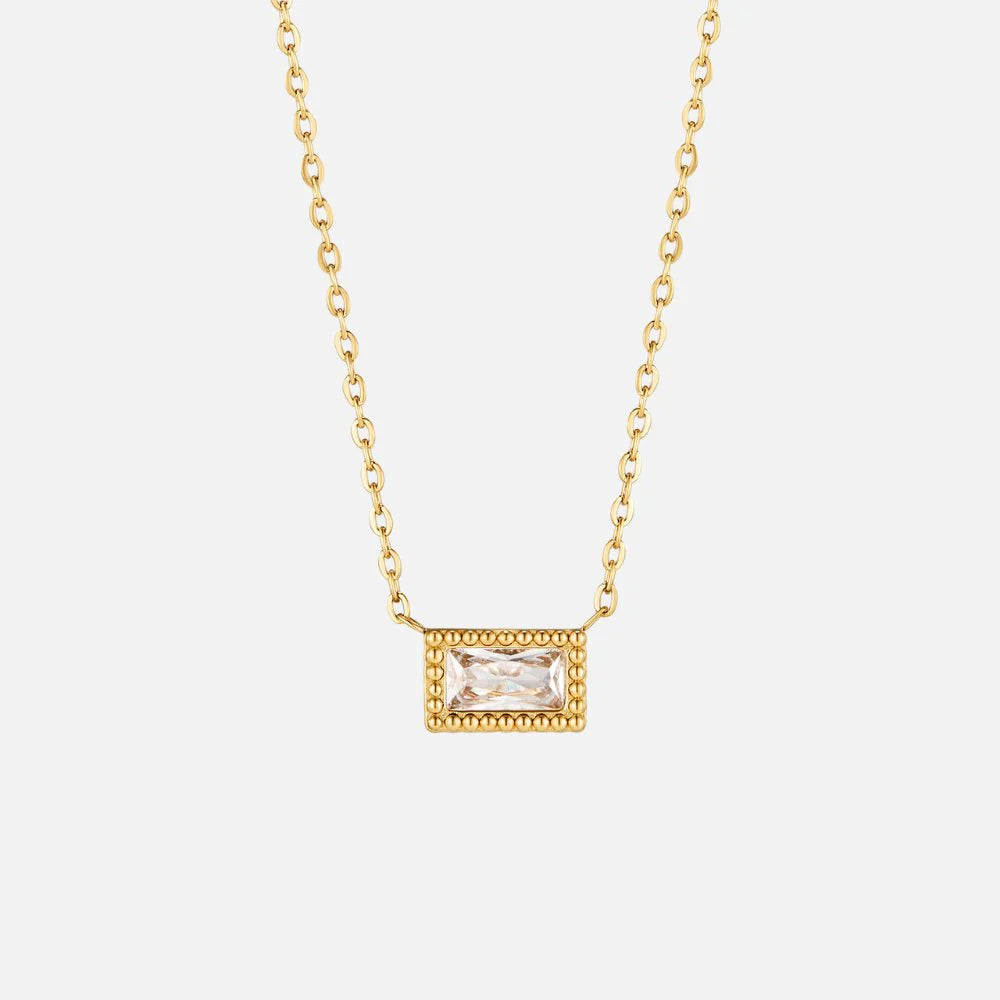 Vioraia Baguette Birthstone Necklace