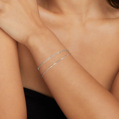 Vioraia Pia Silver Layered Bracelet