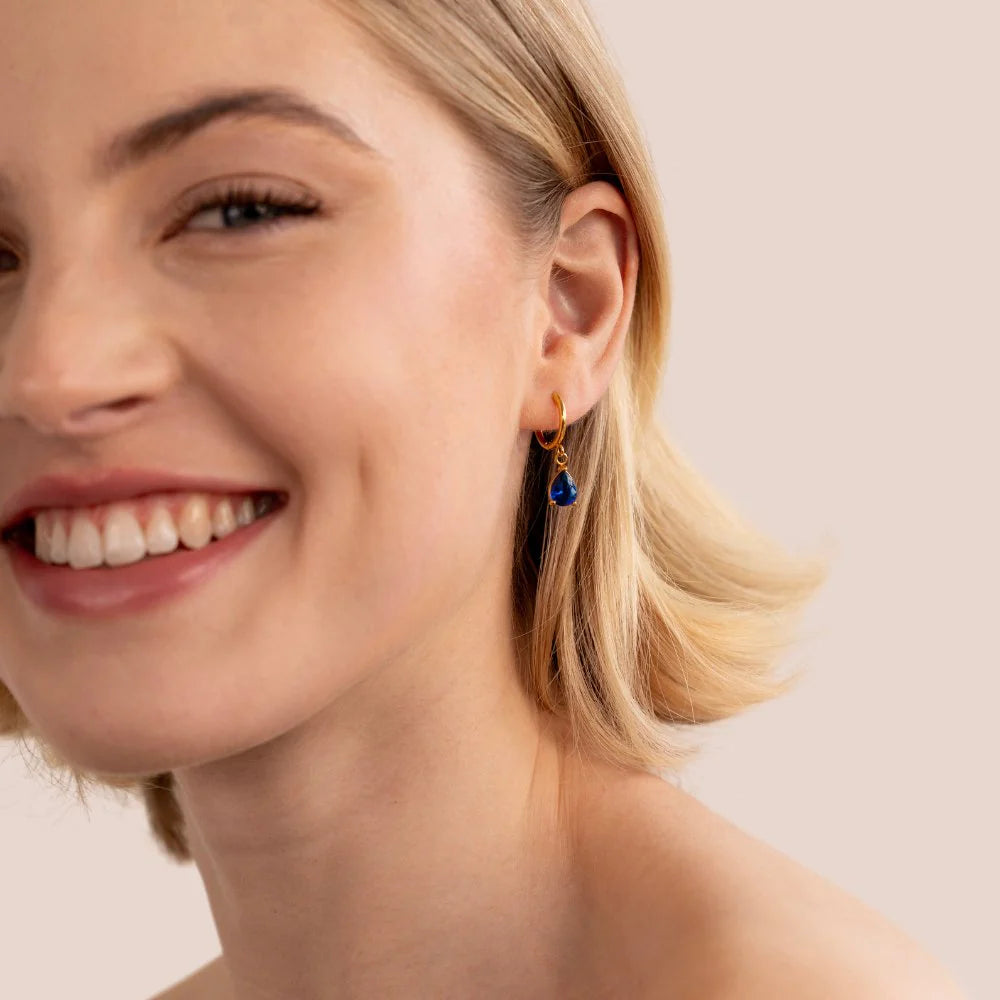Vioraia Blue Marina Crystal Drop Earrings