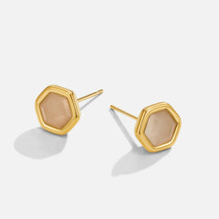 Vioraia Eva Moonstone Stud Earrings