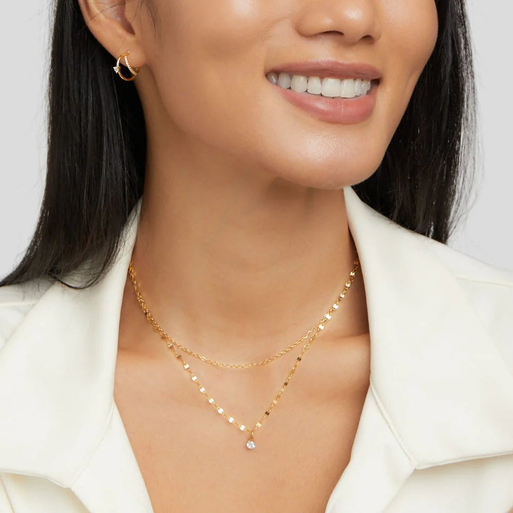 Vioraia Piya Crystal Layered Necklace