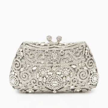 Vioraia Ayanne Crystal Covered Clutch Bag - Silver