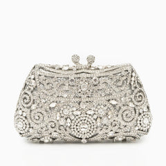 Vioraia Ayanne Crystal Covered Clutch Bag - Silver