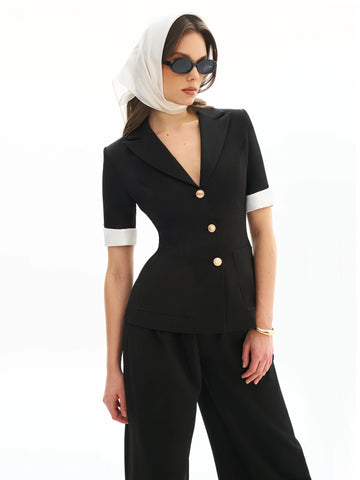 Aleena Short Sleeve Business Casual Blazer