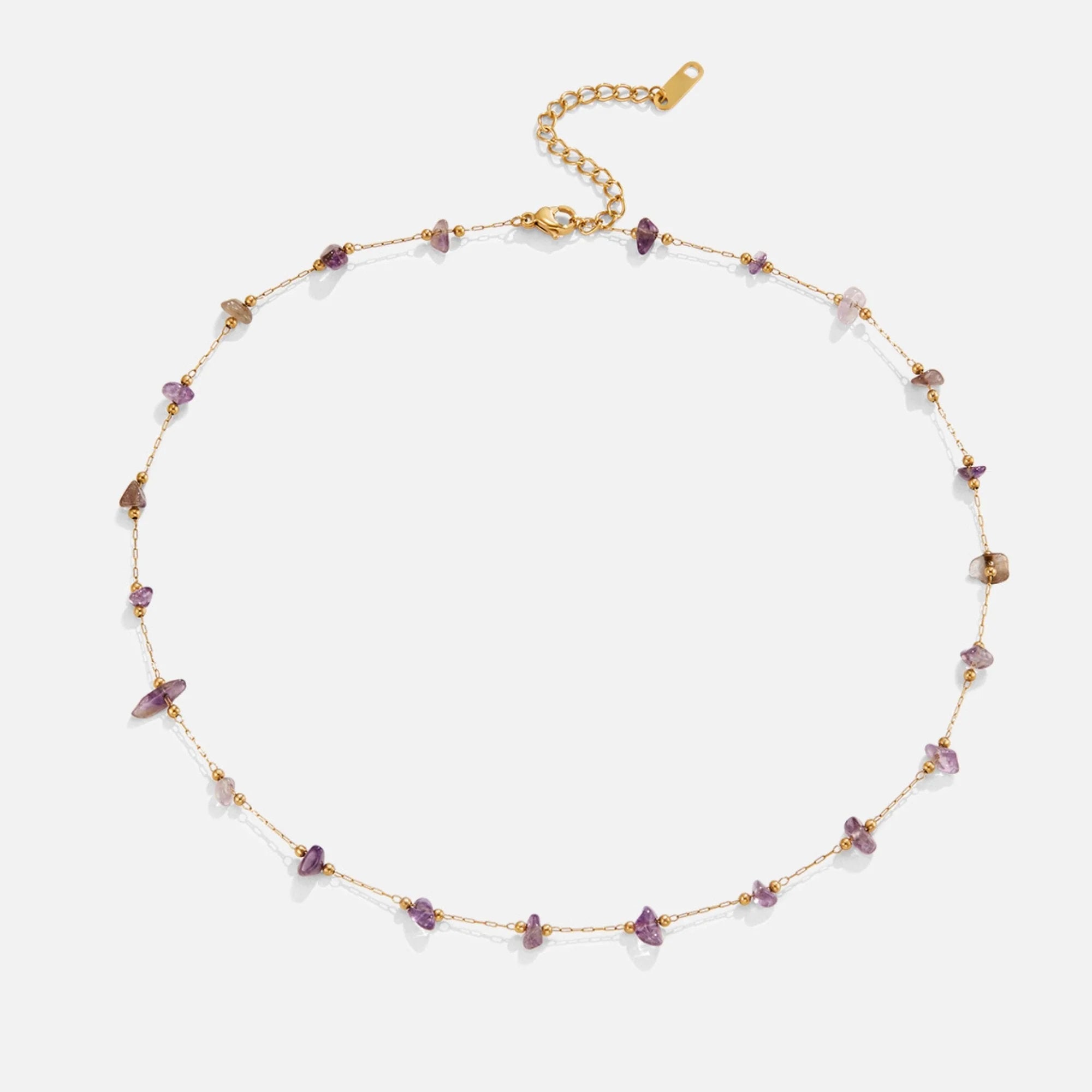 Vioraia Amethyst Crystal Bead Necklace
