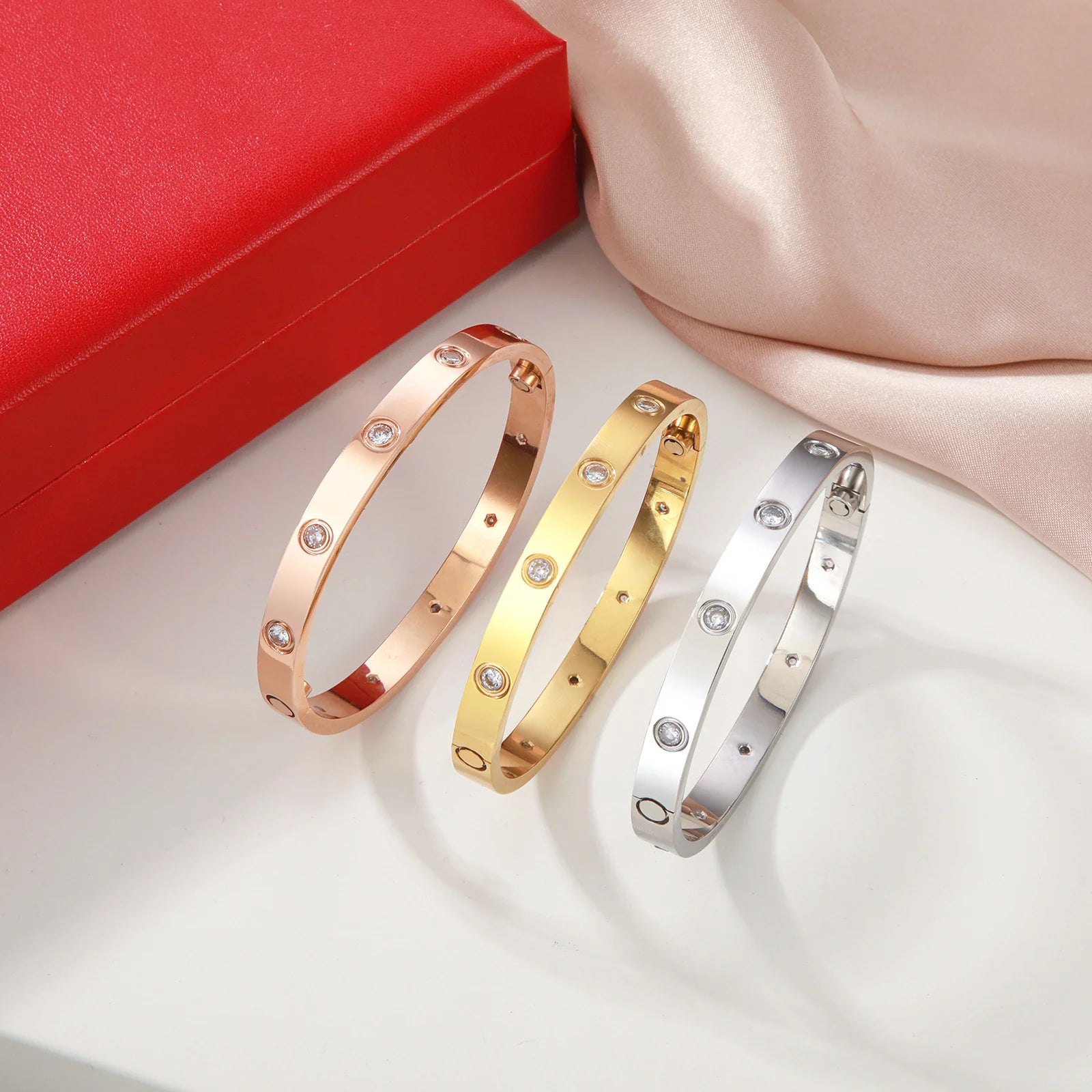 Vioraia Studded Sparkling Stones All Around Bangle