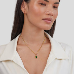 Vioraia Monet Green Crystal Pendant Necklace